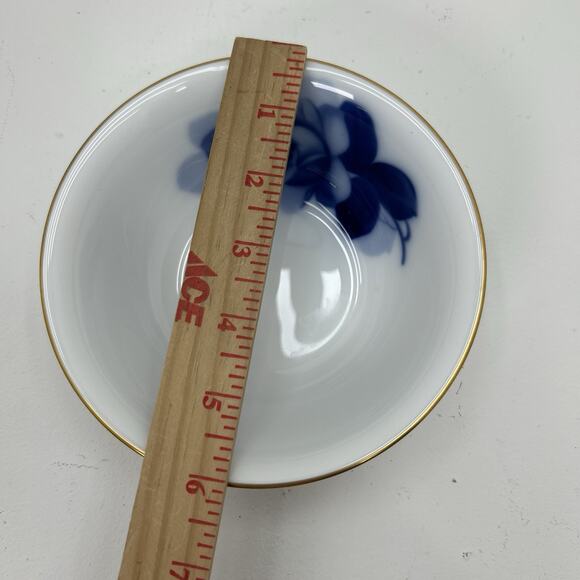 Vintage Okura Art Blue Rose Soup Cereal Bowl Fine Japanese Porcelain China 6” - Picture 7 of 7